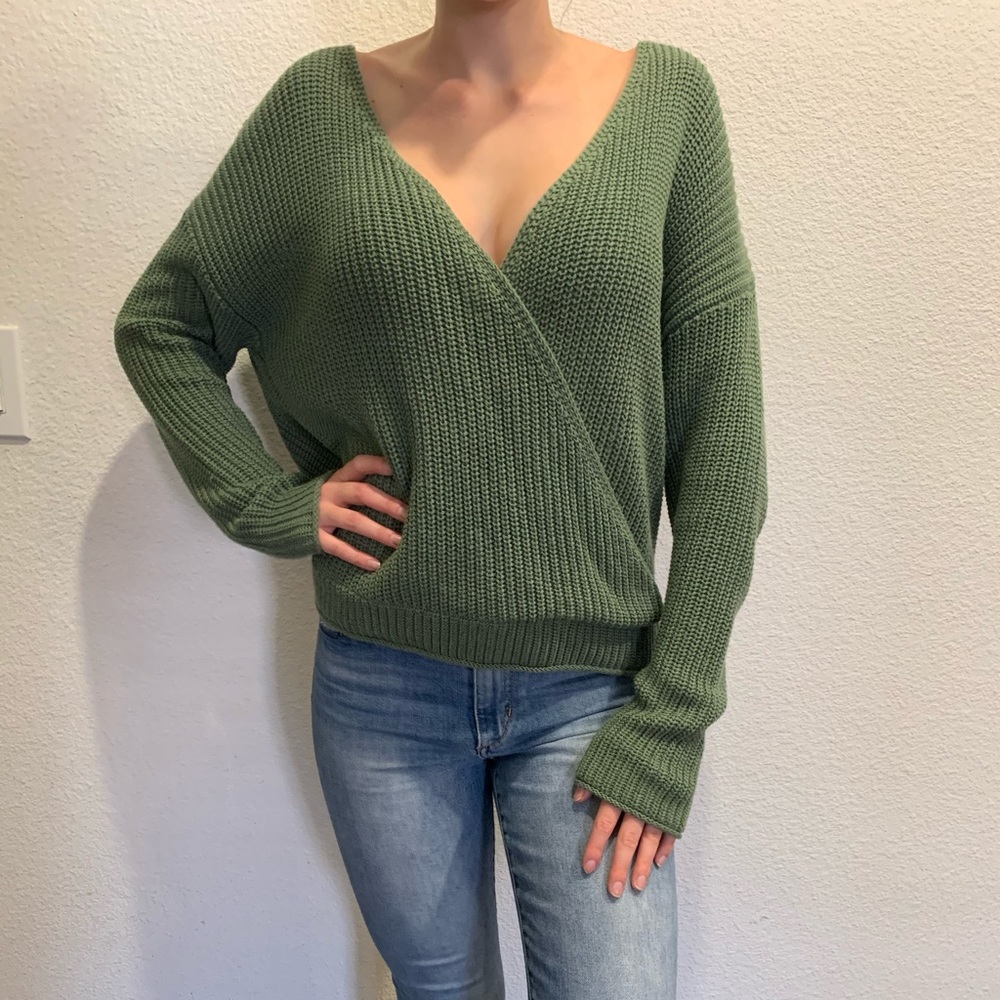 Low cut sweater